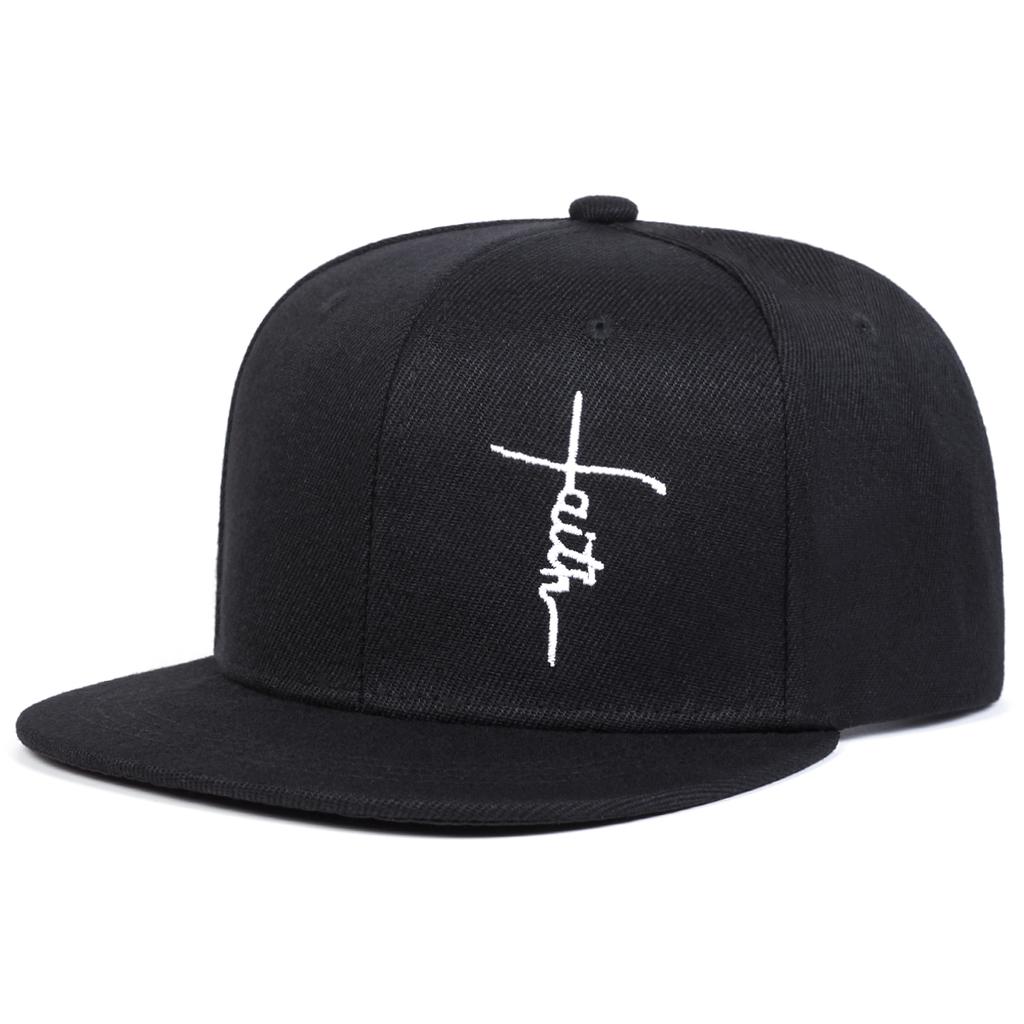 Letter Faith Cross Embroidery Baseball Cap Outdoor Sports Basketball Hat Fashion Snapback Caps Punk Hats Golf Hat