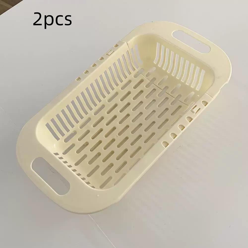 2Pcs/Kitchen Retractable Sink Drain Basket for Washing Vegetables and Fruits, Draining Bowl and Chopsticks, Sink Filter Rack