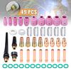 49PCS TIG Welding Torch Stubby Gas Lens #10 Pyrex Glass Cup Kit for WP-17/18/26