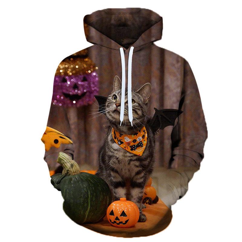 Новая мужская толстовка с капюшоном 3D Pet Cat Print Graphic Pullover Couple Sweatshirt Casual Fashion Womens Street Plus Size Sudaderas