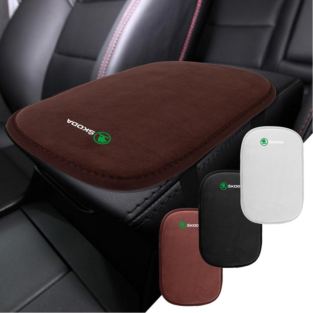 Car Armrest Cover Mat Center Console Arm Rest Protection Cushion For Skoda Kodiaq Octavia Enyaq Kamiq Scala Rapid Superb Karoq A fsvr64
