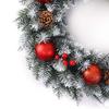 Искусственный рождественский венок Имитация зеленых листьев Сельский праздничный венок