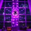 Halloween Glowing Spider Web Lights Outdoor Indoor Decorative Lighting for Party Scene Setup Haunted House Yard Wall Decor Use