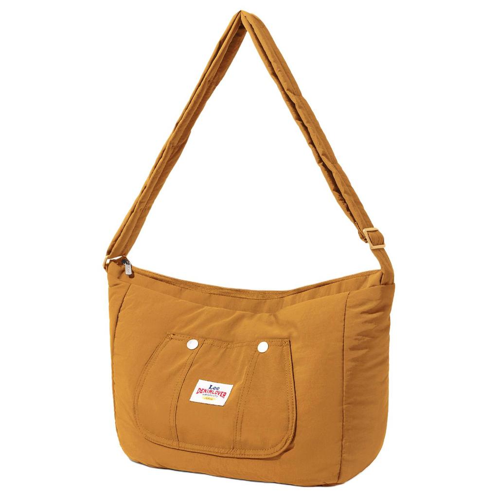 New Lee Fabric Shoulder Bag Regular Women's Ginger Yellow/Ecru/Navy Blue LE240134M