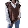 Women's  And Winter V-Neck Top Campus  Casual Loose Knit Vest Sweater