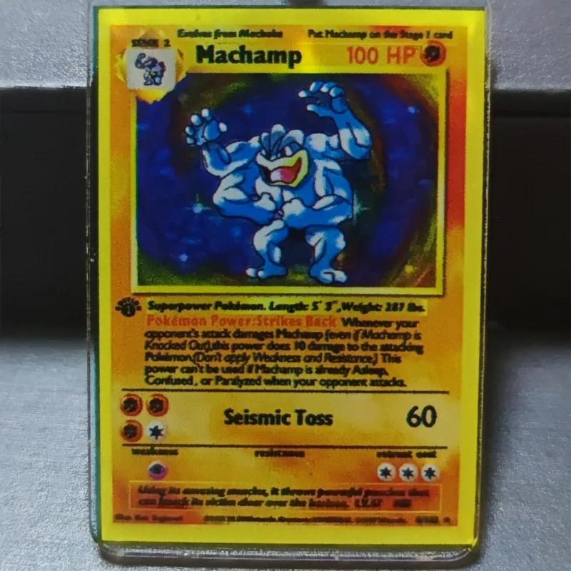 Anime Bulbasaur Mewtwo Charmander Charizard Gyarados Jolteon Cartoon Game Collection Cards Acrylic Card Keychain Pendant