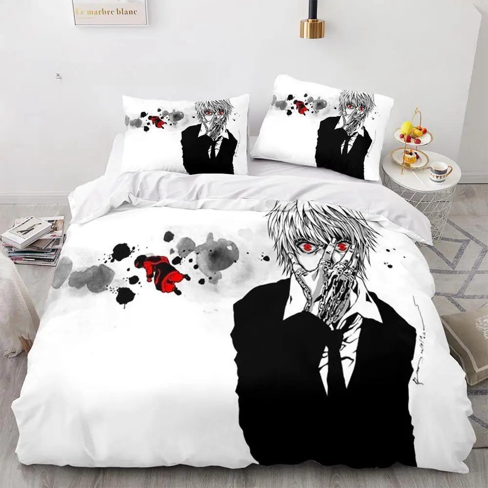 Модный 3D принт Аниме Hunter × Hunter Постельное белье Односпальный Полутораспальный Двуспальный Кинг-сайз Комплект постельного белья Взрослый Детский Спальня Комплект пододеяльника