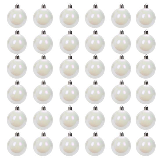 12/24/36Pcs 4CM Рождественский переливающийся шар Прозрачный небьющийся многоразовый DIY Праздничное украшение Рождественская елка Подвесной шар Орнамент Кулон Партия Фестиваль