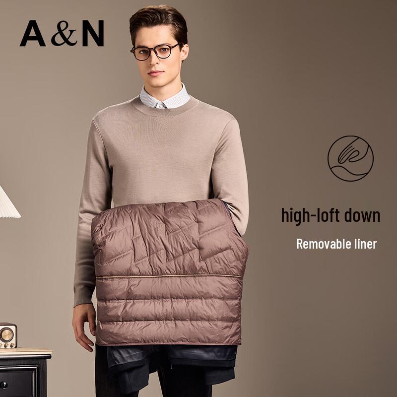 Мужское шерстяное пальто с отстегивающейся подкладкой из гусиного пуха и кашемира