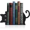 Black Metal Cat Bookend Versatile Book Holder Special Metal Bookend  Study Decor