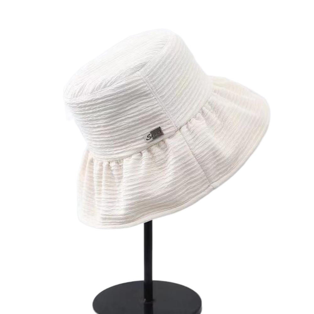 Foldable Wide Brim Sun Hat Breathable Solid Color Bucket Hat Fashion Fishmen Hat  Summer