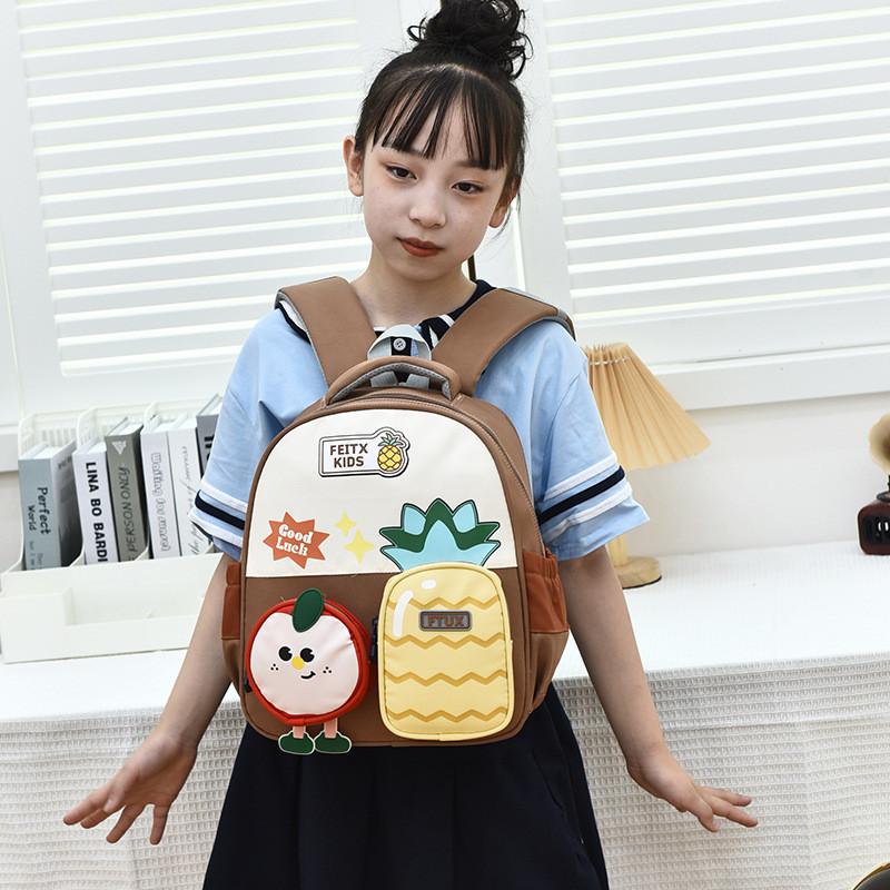 Childrens Oxford Cloth Backpack With Fruit Pineapple Pattern For Kindergarten Preschool