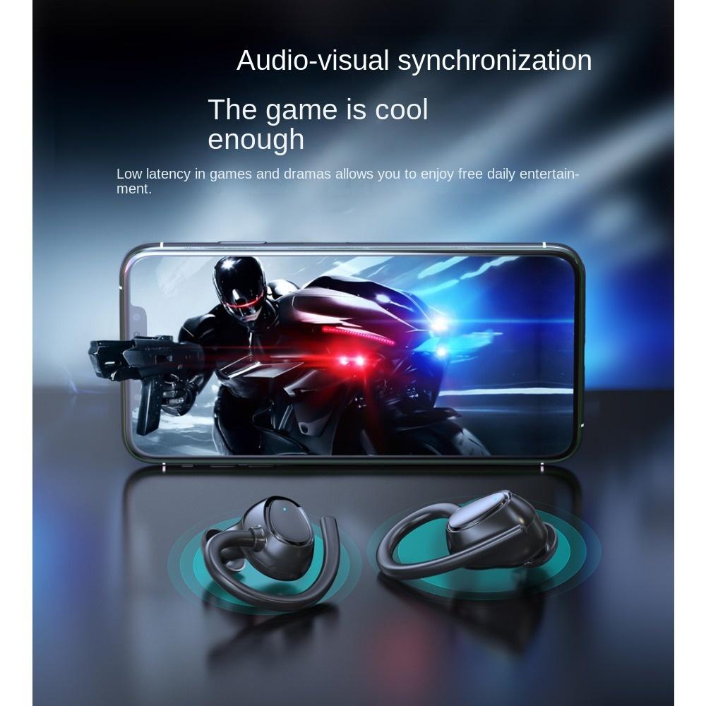 Noise Reduction Bluetooth Headset TWS Number Showing Ear -hanging Water Waterproof Hypersonic Headset