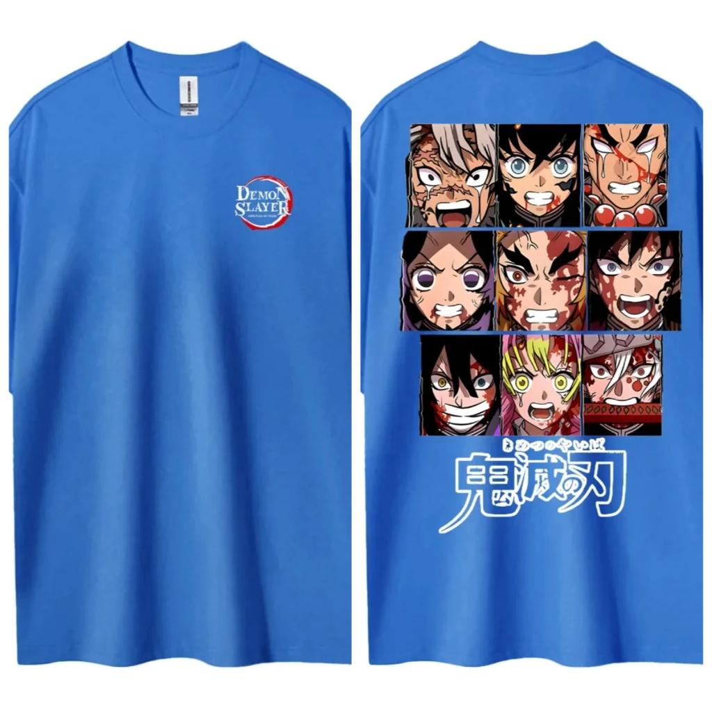 Hot Sale Anime Peripherals Demon Slayer Manga Graphic Print Short-sleeved Men Women Cotton Comfortable Soft  Loose Casual Oversized Top Summer New Tee