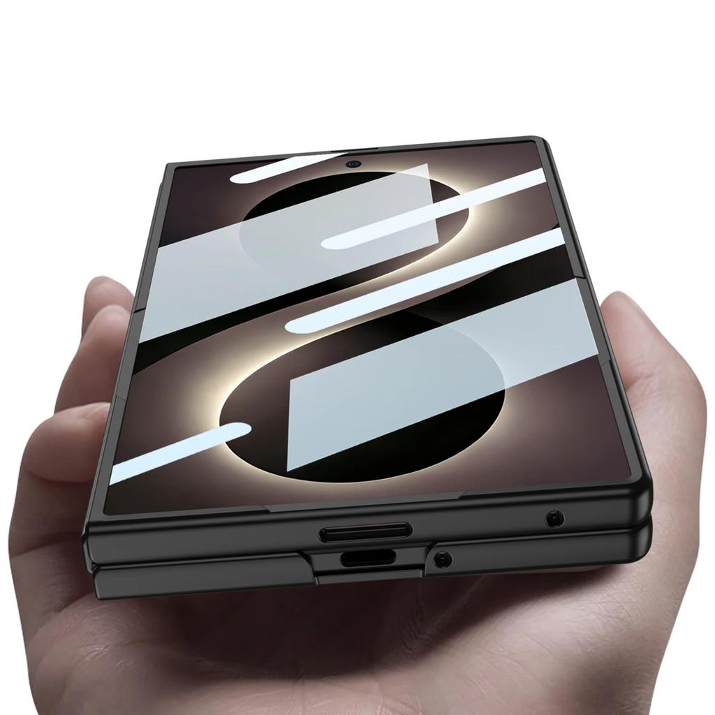 Чехол с приятным ощущением для Samsung Galaxy Z Fold 8 Широкий Чехол Защитный с Передней пленкой Металлический Ощущение Задняя крышка мобильного телефона