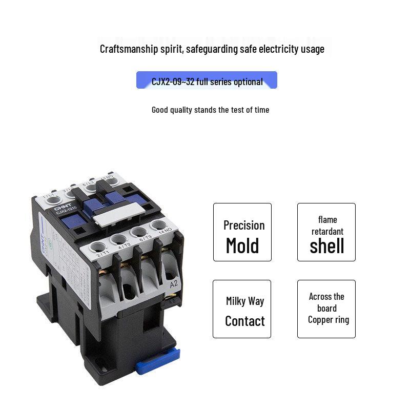 Chint Three-Phase AC Contactor CJX2 Series, 220V/380V, Models: 0910, 1210, 1810, 2510