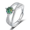 Bague Ringen Ювелирные изделия из стерлингового серебра 925 пробы для женщин 1 карат 2 карат D цвет муассанит кольцо с сертификатом Свадебные обручальные открытые кольца