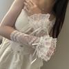 Long Lace Multi-layer Sweet Sleeves Girl Fairy Fingerless Gloves Arm Cover Horn Cuff Wedding Dress Gloves Cosplay Accessory
