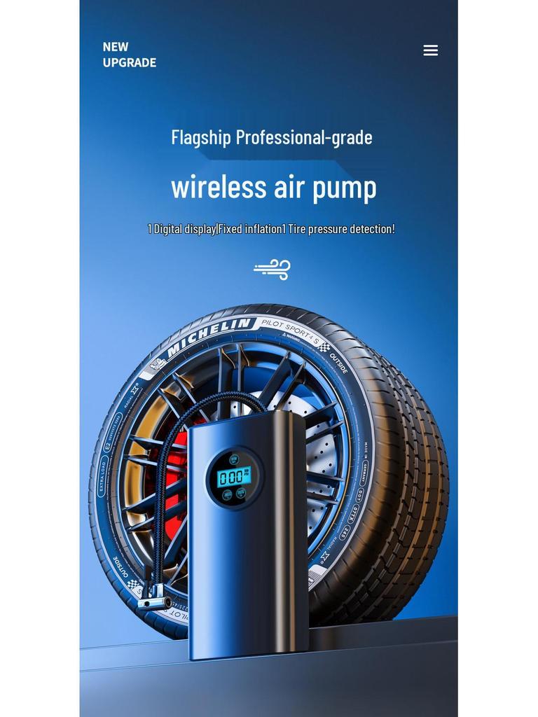 Беспроводной портативный цифровой автомобильный воздушный насос с трансграничной совместимостью