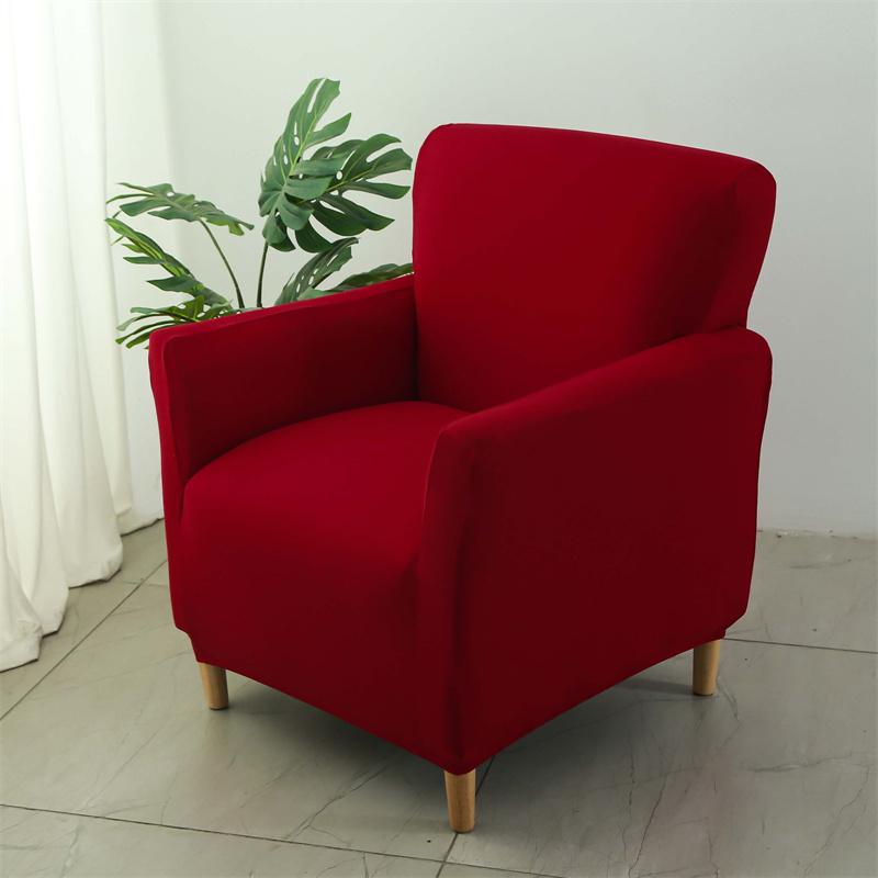Solid Color Club Tub Sofa Cover Stretch Armchair Covers Elastic Single Couch Slipcover for Study Bar Counter Living Room
