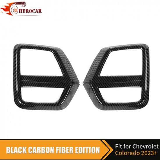 2PCS Carbon Fiber Sides Front Fog Light Cover Decor for Chevrolet Colorado +
