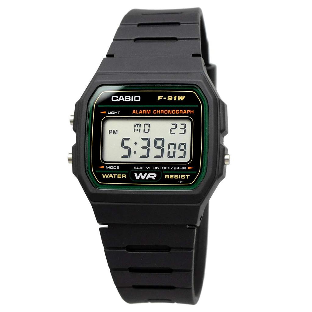 Casio Унисекс Кварцевые Черные Часы F-91W-3, [Б/У]