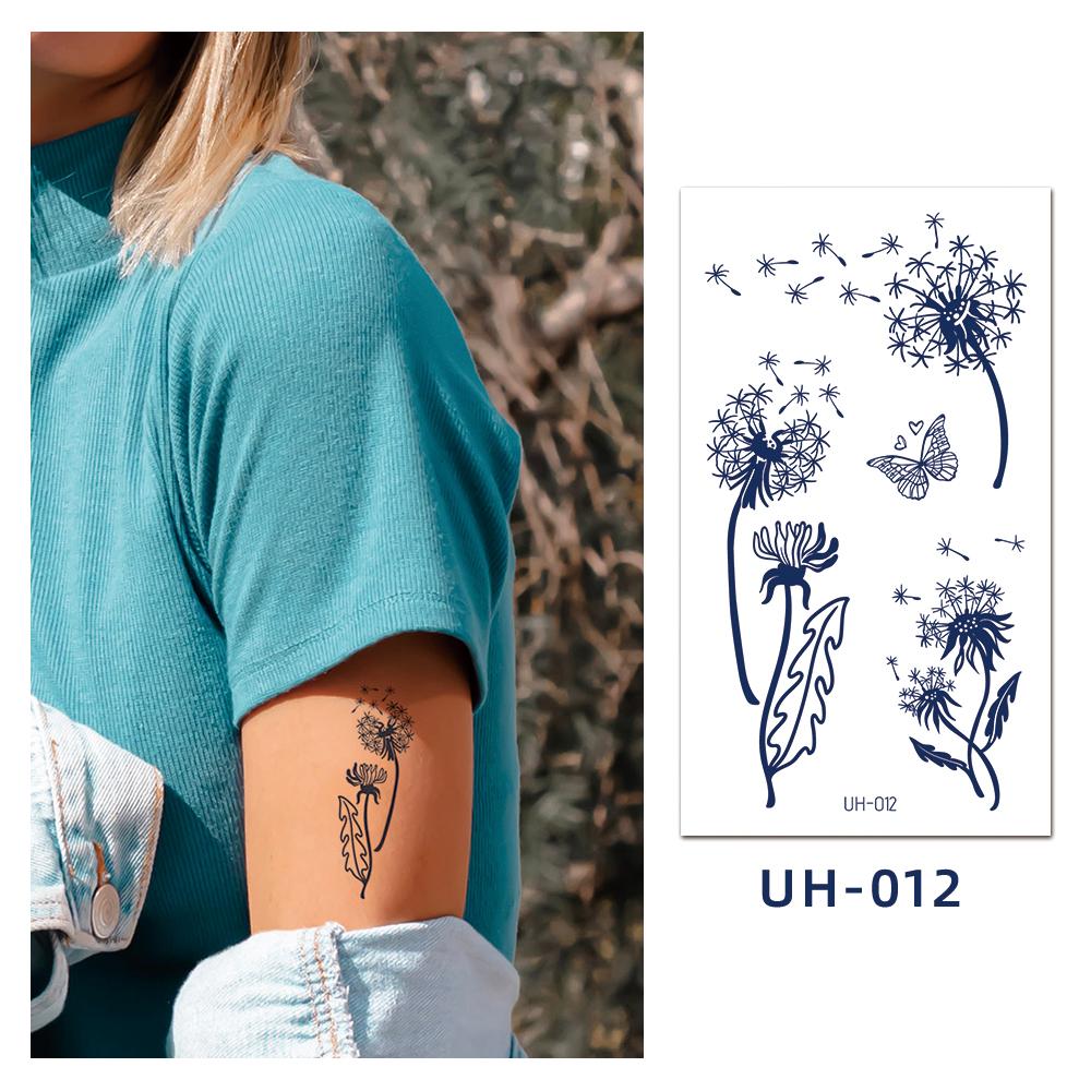 1 лист, полуперманентные женские поддельные татуировки, татуировки на запястье, лодыжке, водонепроницаемые, устойчивые к поту и долговечные мгновенные татуировки на травах