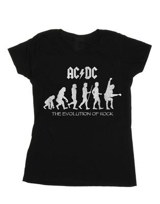 Женская/женская футболка ACDC Evolution Of Rock из хлопка