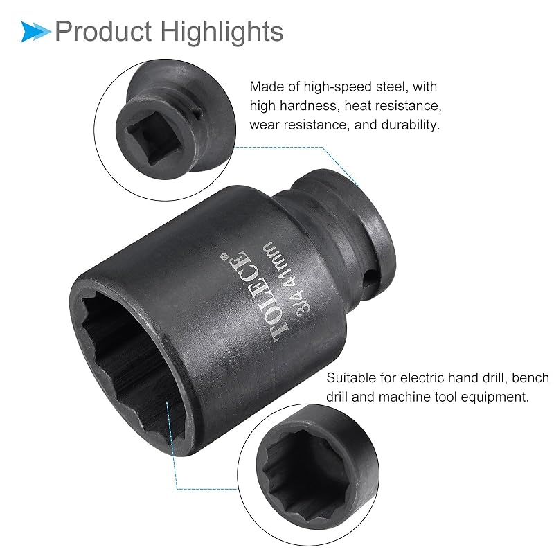 Глубокая ударная головка CoCud 3/4" привод 41 мм головка 78 мм длина CR-MO 12 углов - (заявка: Ремонт своими руками своими руками)