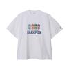 Short Round Graphic Logo Short Sleeve White [Champion] T-Shirt, Sleeve, Neck, 100% Cotton, Print, T-Shirt, Men's Casual, C3-Z325