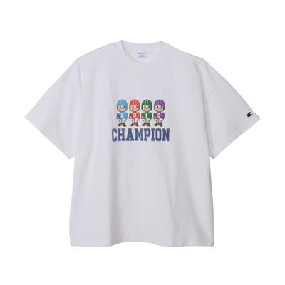 Короткая круглая графическая эмблема с коротким рукавом белая [Champion] футболка, рукав, горловина, 100% хлопок, принт, футболка, мужская повседневная, C3-Z325