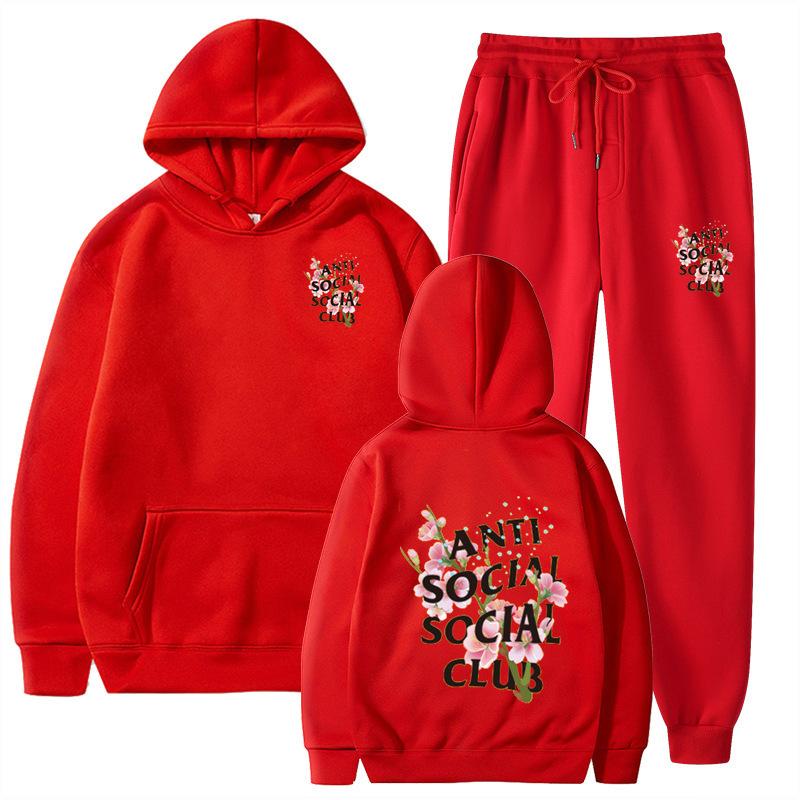 Брючные костюмы Толстовка с капюшоном Унисекс Костюм Мужской Женский Удобный Мягкий