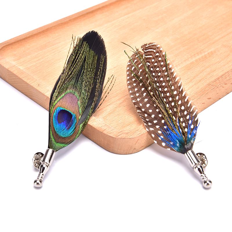 Брошь ручной работы с перьями павлина и фазана, шляпа, набор булавок для лацкана, свадебные аксессуары