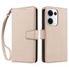 For Oppo Reno13 5G (Global) Case RFID Blocking Leather Wallet Flip Phone Cover with Wrist Strap