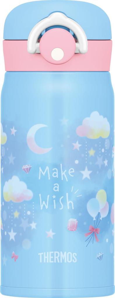 Thermos Бутылка для воды с вакуумной изоляцией, мобильная кружка 350 мл, небесно-голубая, SKY JNR-353G