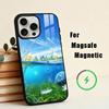 F-Frutiger Aero Aqua N-Nostalgia Чехол для телефона для iPhone17,16,15,14,13,12,11 Plus, Для чехла с магнитной беспроводной зарядкой