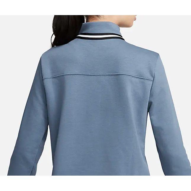 Nike Однотонный женский свитшот с воротником-стойкой, длинным рукавом, короткий, синий FB4152-491