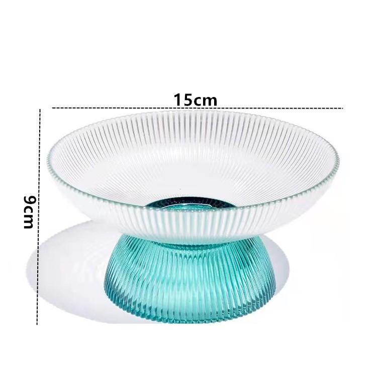 Креативная полосатая стеклянная фруктовая тарелка десертная овсяная салатница украшение для гостиной прозрачная тарелка для хранения конфет и орехов декор