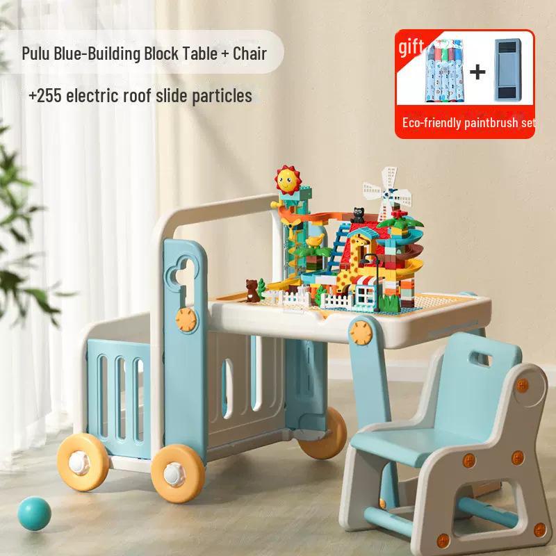 Детский складной стол-конструктор Manlong и доска для рисования - развивающая игрушка с крупными частицами для мальчиков и девочек