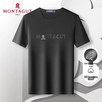Мужская летняя футболка MONTAGUT с круглым вырезом из хлопка с жидким аммиаком