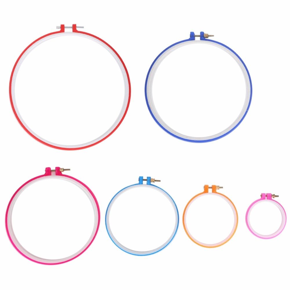6pcs Adjustable Design Cross Stitch Frame Plastic Plastic Embroidery Hoop For Decoration