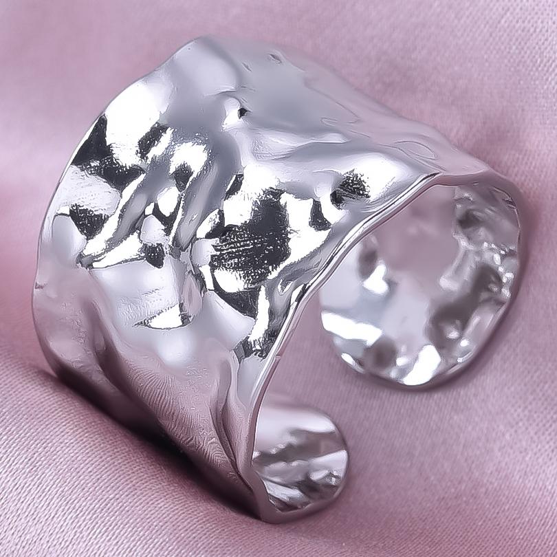 Массивное Неровное Широкое Кольцо Открытое Кольцо из Нержавеющей Стали Для Женщин Мужчин Аксессуары Индийские Украшения Винтажное Кольцо на Палец Bague Femme Подарок