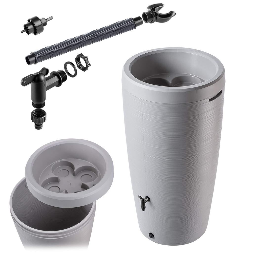 KADAX Zbiornik Na Deszczówkę 240L Z Zestawem Przyłączeniowym Terakota Gładki