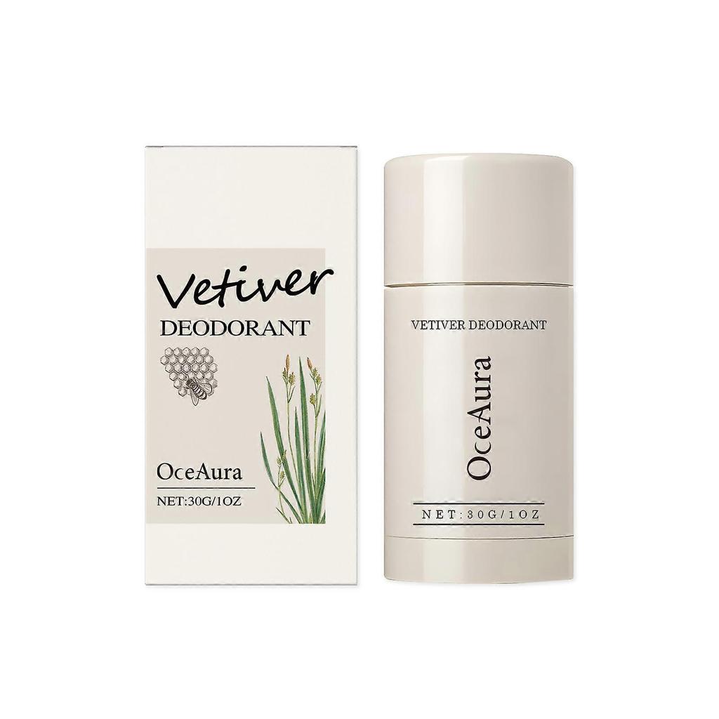 Natural Vetiver Deodorant Stick - Alcohol-Free, Aluminum-Free, Gentle & Moisturizing Balm for Sensitive Skin with Long-Lasting Freshness and Earthy Sc