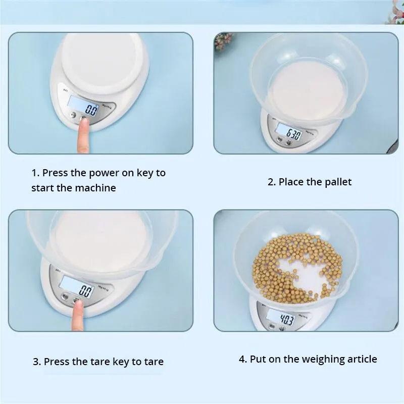 Электронные весы 5кг/1г Портативные Цифровой светодиодный дисплей Кухонные весы для взвешивания продуктов Весы для выпечки Кухонные инструменты