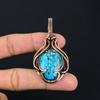 Драгоценный камень с бирюзой, подвеска ручной работы из чистой медной проволоки, обернутая замечательным ювелирным изделием