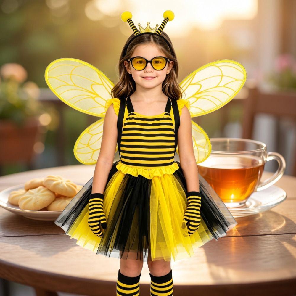 Insect Yellow Bee Fly Wings Bugs Kids Party Wings Lightweight Bee Cosplay Wings Suit Cosplay Event