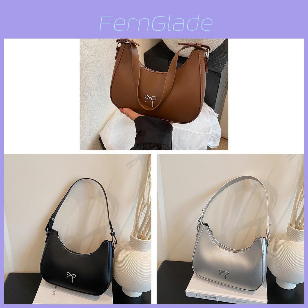 Модная женская сумка через плечо в стиле French Chic из искусственной кожи с декором в виде банта для повседневного использования