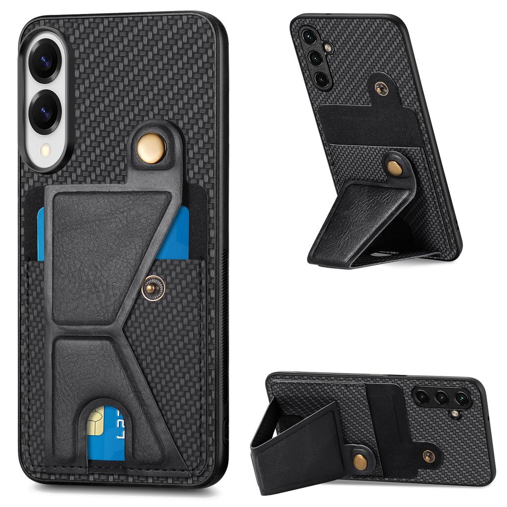 For Samsung Galaxy S25 Edge Case with K-Shaped Kickstand Leather Phone Back Cover