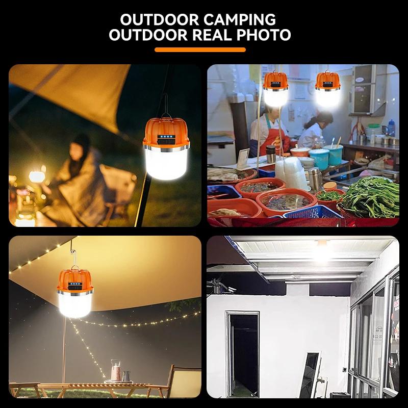Portable Camping Lights Rechargeable Lamp Led Light Lantern Emergency Bulb High Power Tents Lighting Flashlight Equipment Bulb